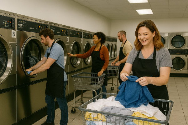 People Working In An Laundromat 600X400